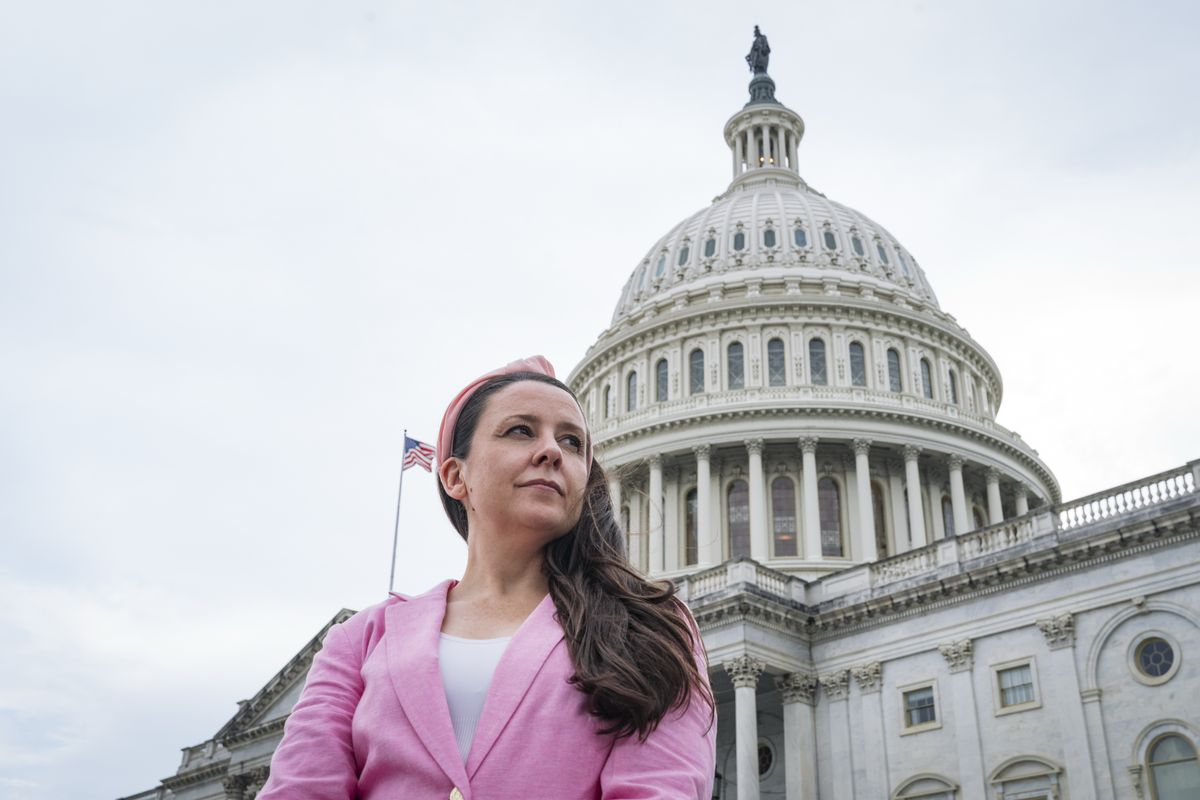 Rachel Griffin Accurso, known to millions as Ms. Rachel, outside the Capitol on Tuesday.   (Maxine Wallace/The Washington Post)