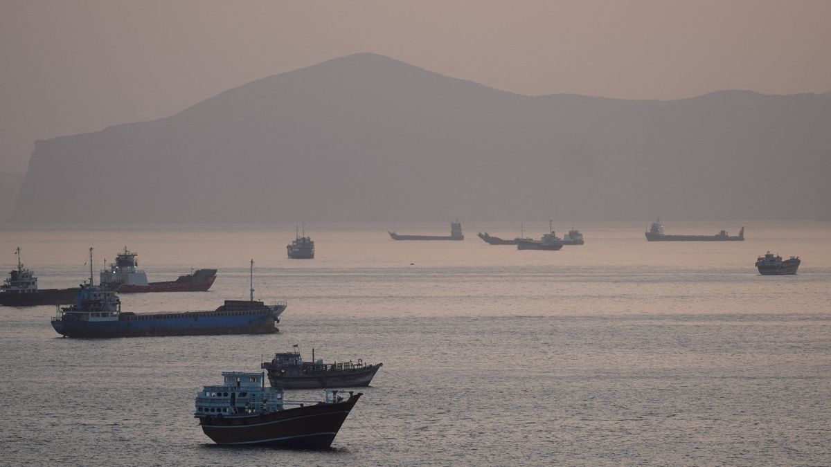 Ships and boats hold on Friday in the Strait of Hormuz near Musandam, Oman.  (Reuters)