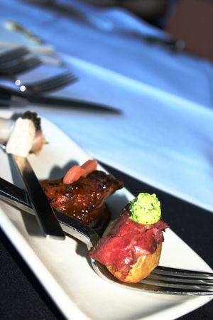 Chef Adam Hegsted practices his dishes for the upcoming dinner at the James Beard House in New York City. (Lorie Hutson)