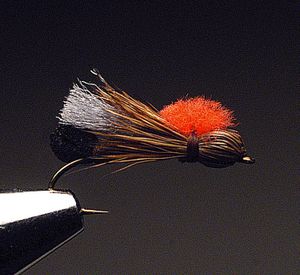 The Skwala Stonefly pattern, with egg sack and bright indicator, by fly tier LeRoy Hyatt of Lewiston. Steve Hanks/Lewiston Tribune (Steve Hanks/Lewiston Tribune / The Spokesman-Review)