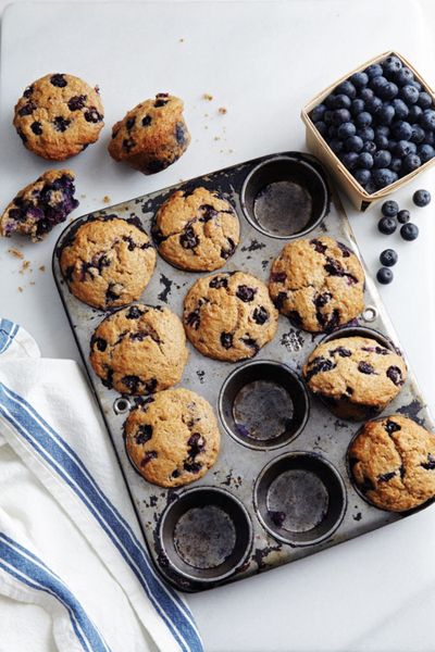 Blueberry Bran Muffins from “Baking With Less Sugar” by Joanne Chang.