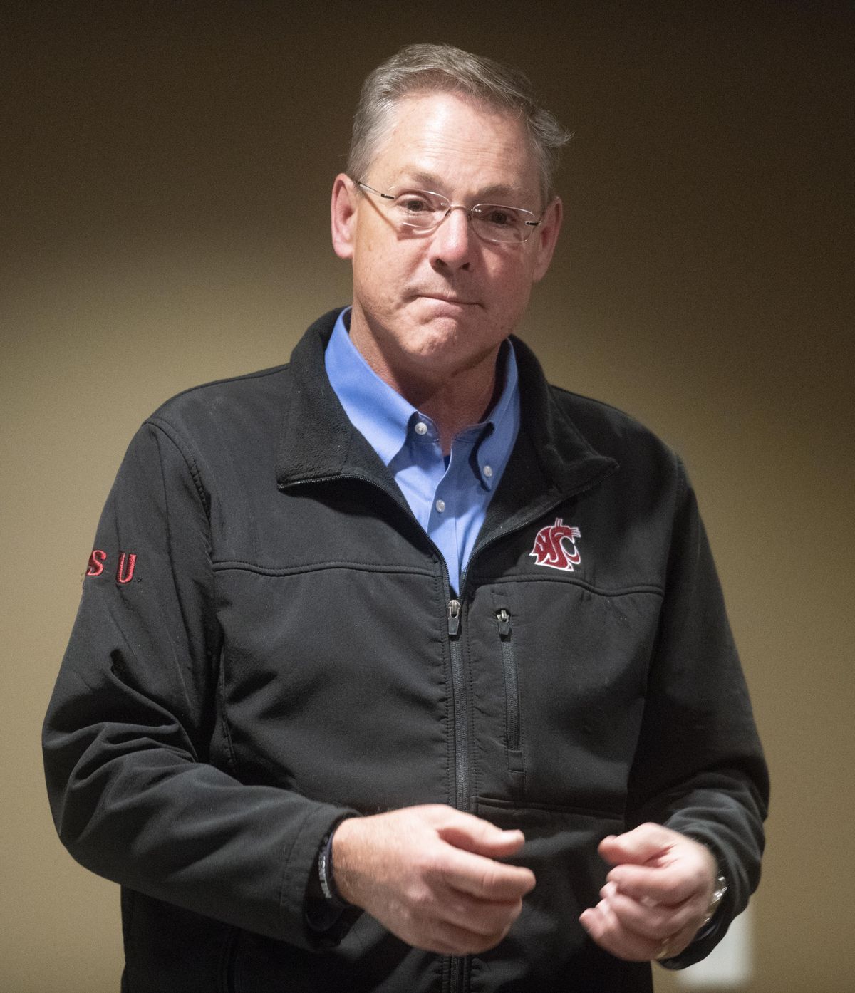 State Rep. Bob McCaslin speaks at a debate with his opponent, Mary May, on Tuesday, Oct. 23, 2018 at the CenterPlace Regional Event Center in Spokane Valley. (Jesse Tinsley / The Spokesman-Review)