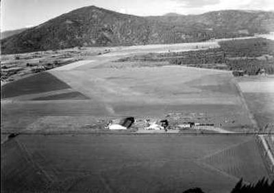 
Canfield Mountain with the Dalton Gardens area in the left center. Government Way and Weeks Field, Kootenai Countys first airport and the current site of the fairgrounds, is in the foreground. (circa 1935). Photos Courtesy of Dorothy Dahlgren
 (Photos Courtesy of Dorothy Dahlgren / The Spokesman-Review)