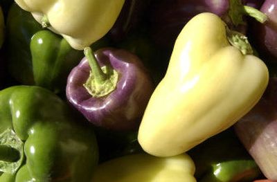 
Peppers are ready at the farmers' market in Liberty Lake.
 (Dan Pelle / The Spokesman-Review)
