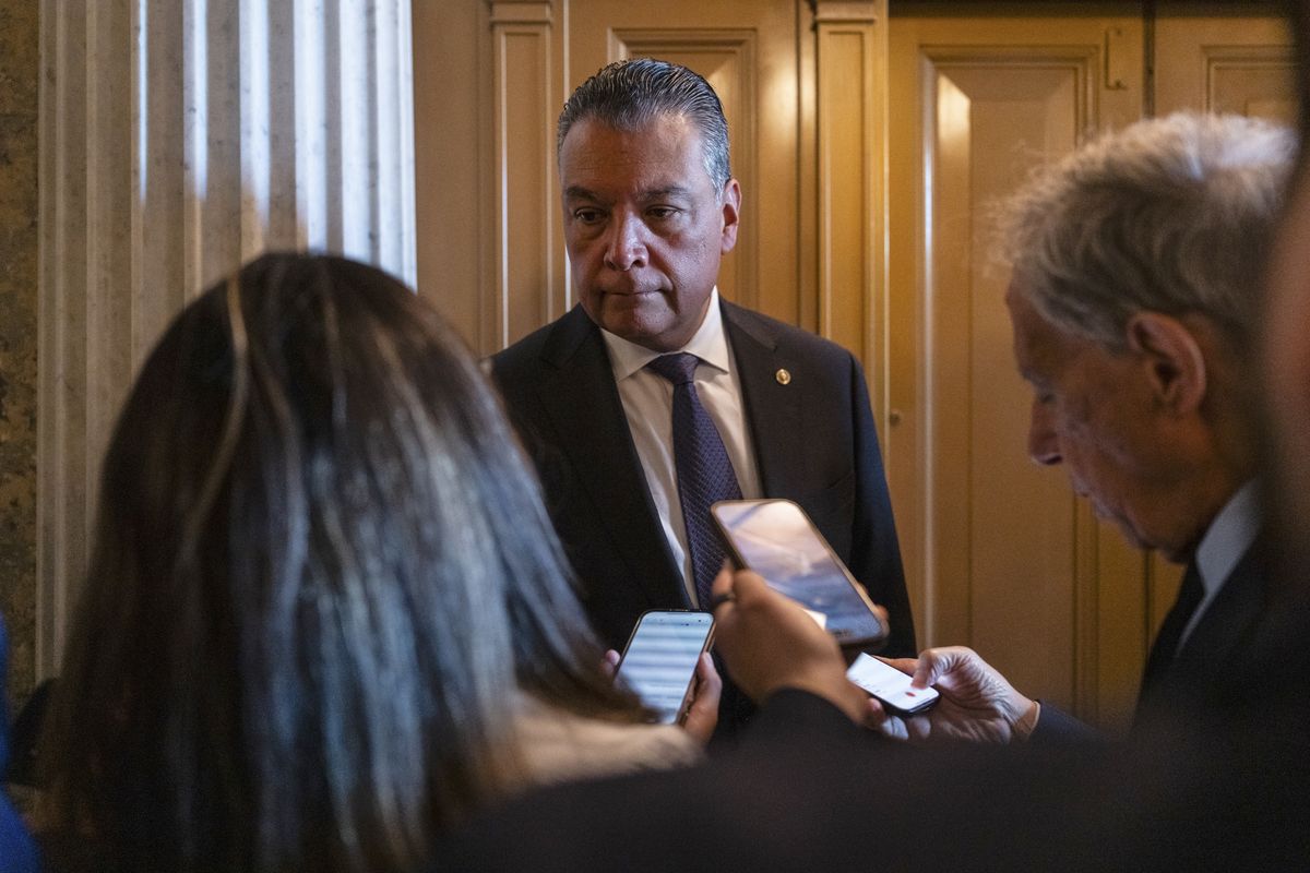 FILE -- Sen. Alex Padilla (D-Calif.), who is scheduled to deliver the Democratic Party