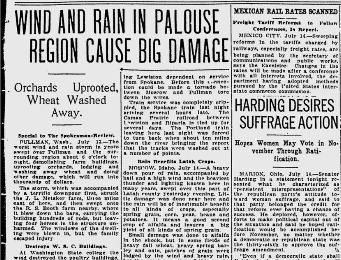 100 years ago today in Spokane: Big storms damage cities and crops ...