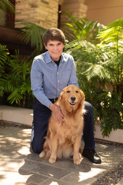 Author Dean Koontz and golden retriever Elsa.  (Courtesy of Douglas Sonders)