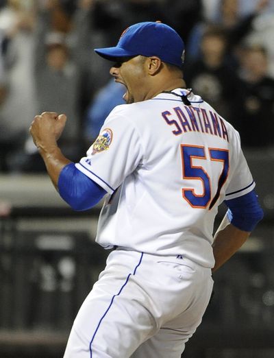 Mets’ Johan Santana threw career-high 134 pitches in his no-hitter, striking out eight and walking five. (Associated Press)