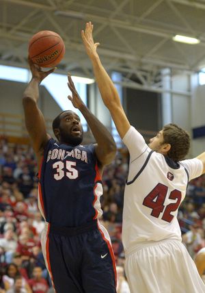 GU forward Sam Dower Jr. scored 46 points and had 22 rebounds during the Bulldogs’ two-game California swing. (Associated Press)