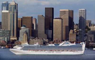 
The Star Princess sails past the Seattle skyline, heading out of Terminal 30 bound for Alaska.
 (MCT / The Spokesman-Review)