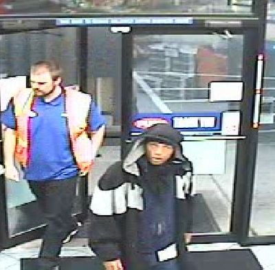 The man in the black coat robbed the Tesoro gas station at 228 S. Thor in Spokane on Tuesday, Sept. 22, 2015, Spokane police said in a news release. This photo was provided by police from a store camera. (Courtesy Spokane Police Department)