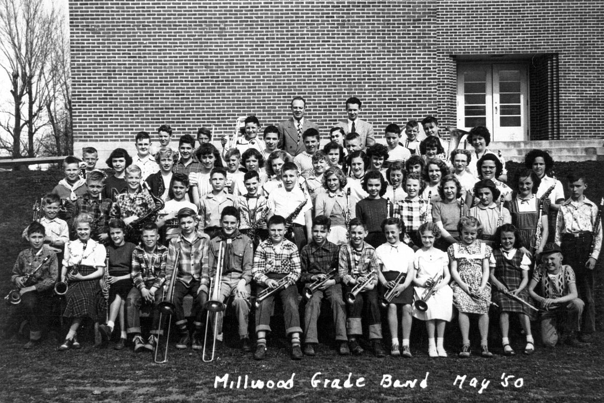 Left: Millwood Grade School Band, May 1950