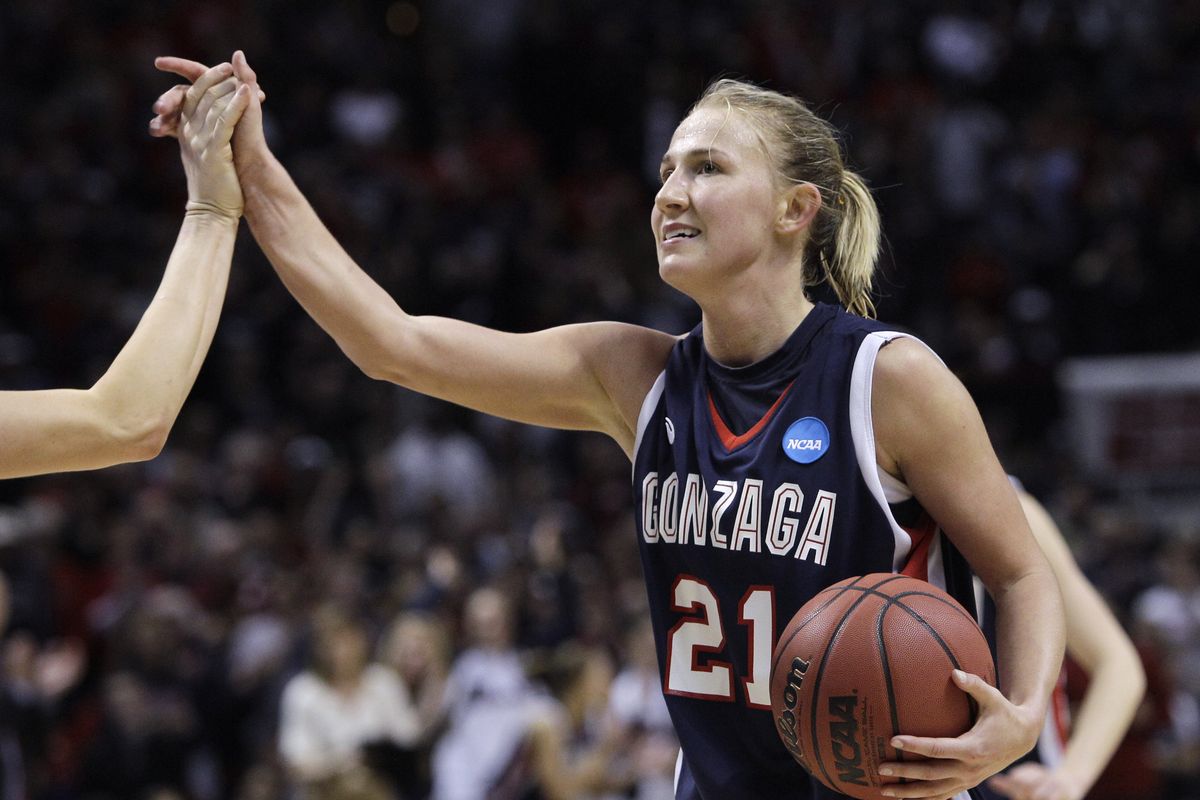 Courtney Vandersloot was the first GU first-team women’s All-American and led Zags to Elite Eight in NCAA tourney. (Associated Press)