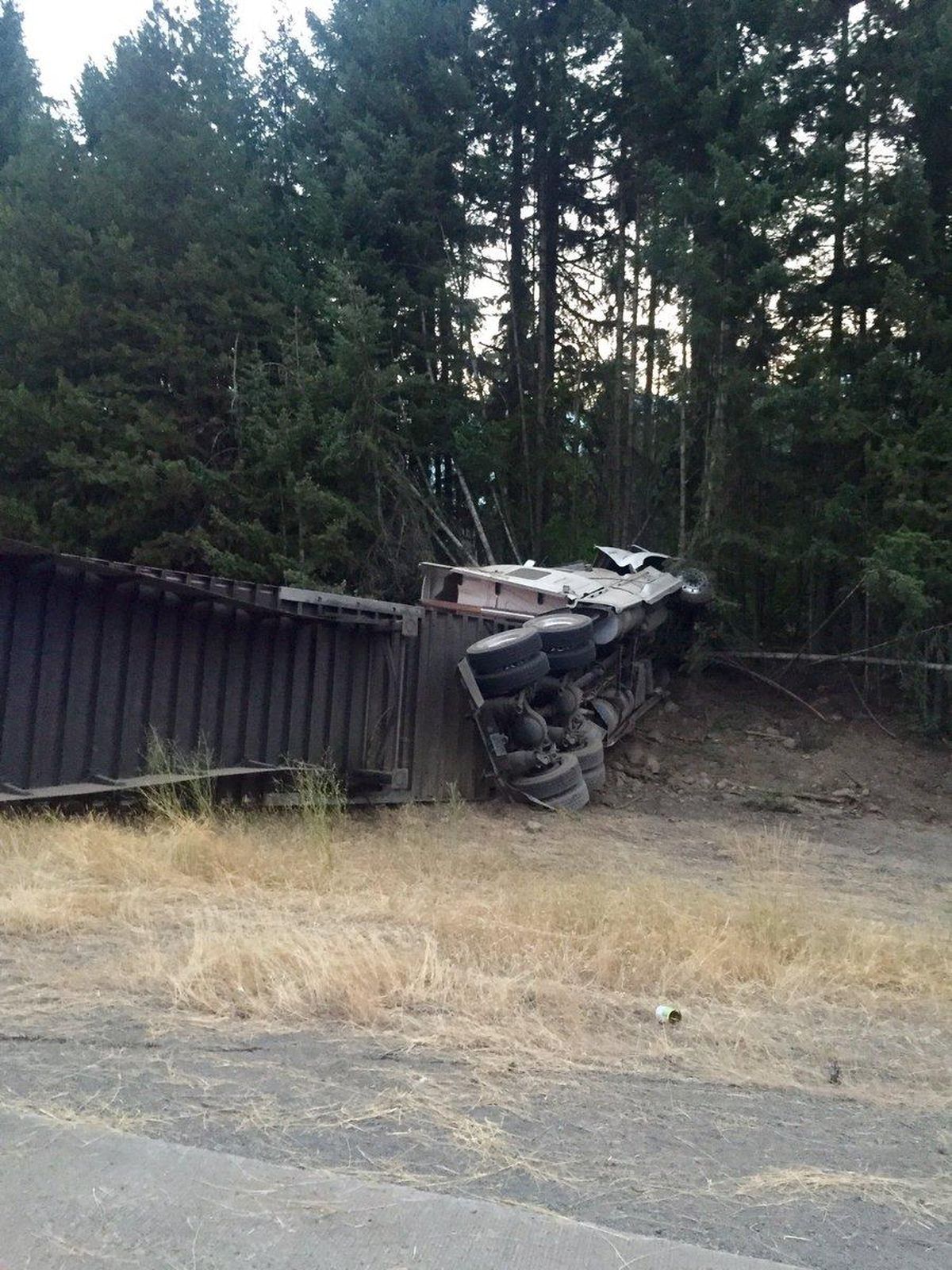 Rolled semitrucks spilled corn onto I-90 blocking westbound traffic for several hours, early Friday morning. (Courtesy photo)