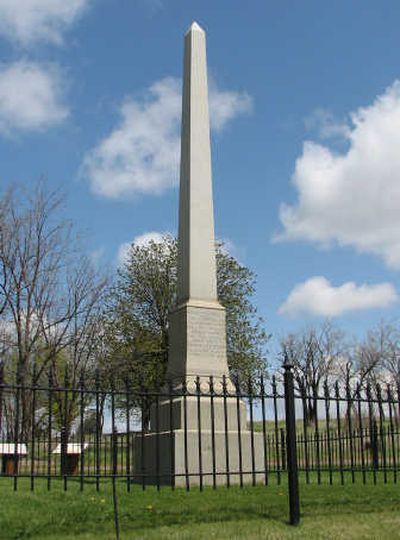 
A monument to the Battle of Steptoe is shown  in Rosalia, Wash. The battle, which occurred 150 years ago, led to subjugation of the tribes of the Inland Northwest. Associated Press
 (Associated Press / The Spokesman-Review)