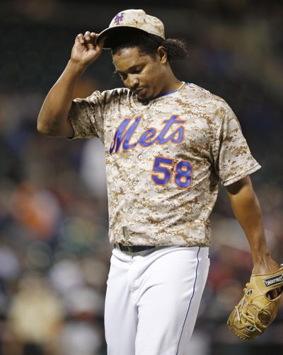 Former Mets closer Jenrry Mejia drew a lifetime ban for testing positive for a performance-enhancing substance for a third time. (Kathy Willens / Associated Press)