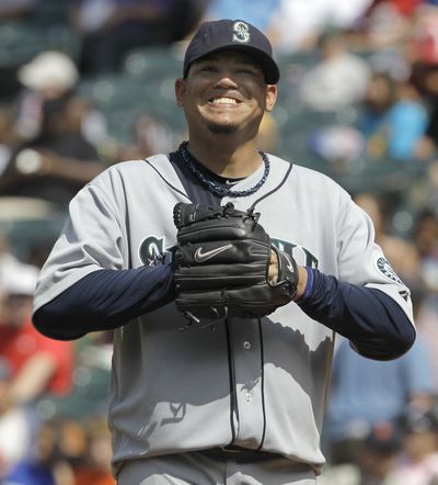 The Indians scored six unearned runs in the seventh against Felix Hernandez. (Associated Press)