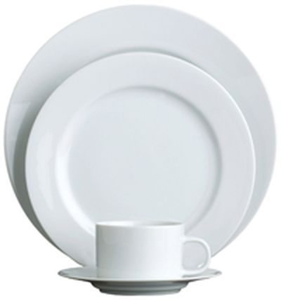 Tough, all-white, traditional white everyday dinnerware is a registry must Crate & Barrel