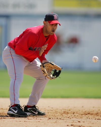 FILE - Boston Red Sox shortstop Alex Cora warms up before his first spring training game, against the Toronto Blue Jays on Saturday, March 18, 2006, in Dunedin, Florida. The Houston Astros hired Cora as the team’s bench coach on Tuesday, Nov. 15, 2016. (Mike Carlson / Associated Press)