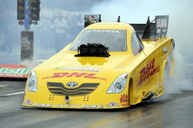 Jeff Arend en route to his Memphis NHRA Full Throttle Funny Car victory. (Photo courtesy of NHRA) (The Spokesman-Review)