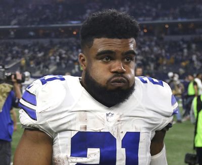 FILE - In this Jan. 15, 2017, file photo, Dallas Cowboys' Ezekiel Elliott walks off the field after a 34-31 loss to the Green Bay Packers in an NFL divisional playoff football game, in Arlington, Texas. Cowboys owner Jerry Jones says the club is still gathering details over Elliott's involvement in an altercation at a Dallas bar. (Michael Ainsworth / Associated Press)