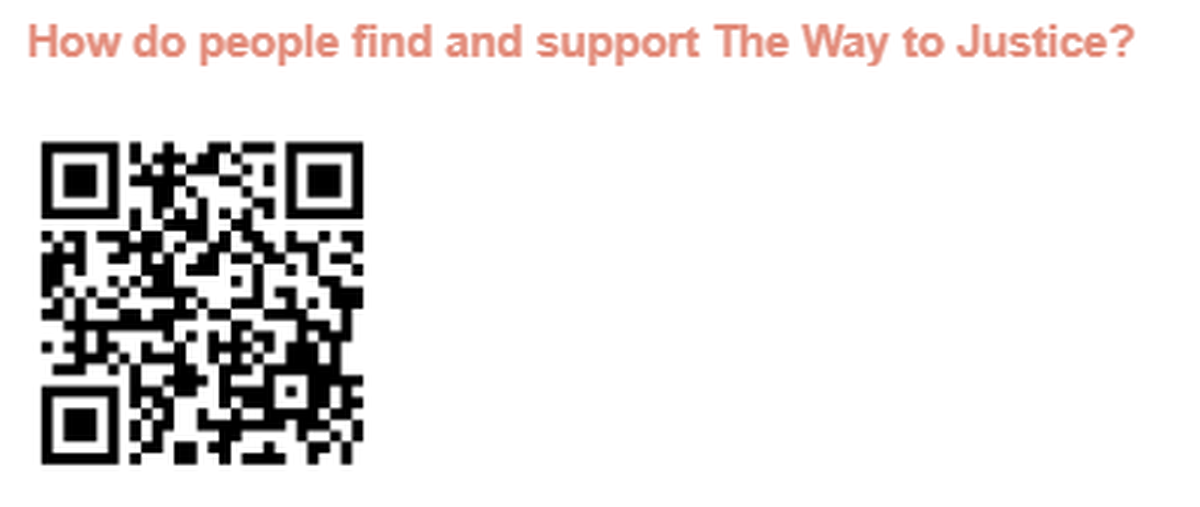 This QR code can lead you to the Way to Justice website.  (Courtesy)