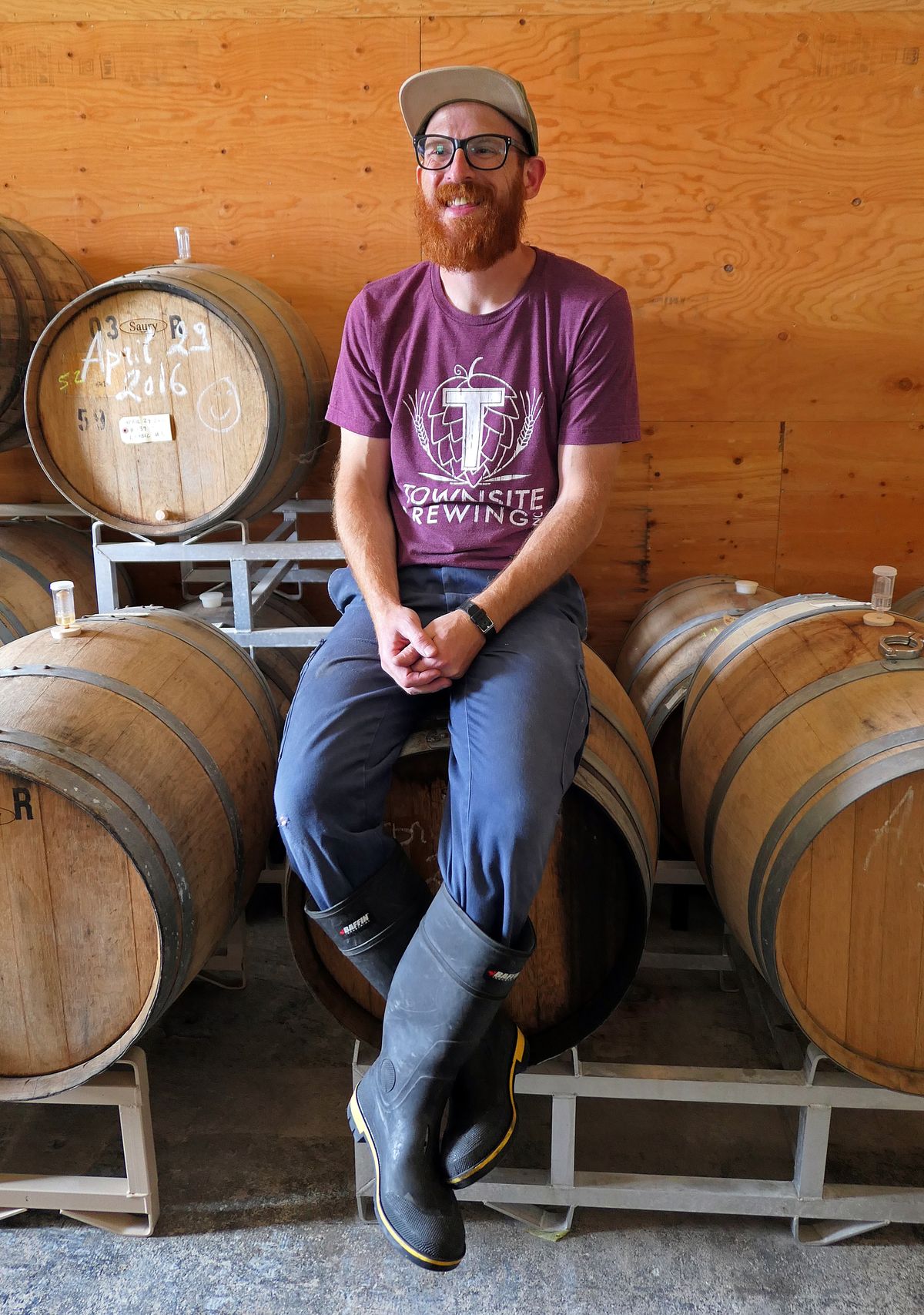 Cedric Dauchot of Townsite Brewing in Powell River, in his barrel room. (John Nelson)