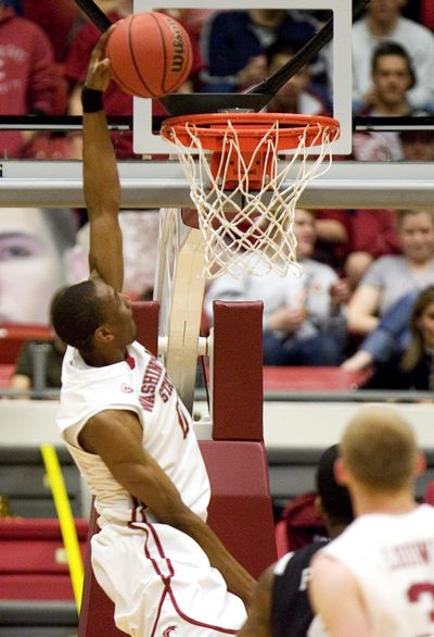 Senior Marcus Capers did not score a lot of points in his WSU career, but was known for his defense and spectacular dunks. (Dean Hare / Associated Press)