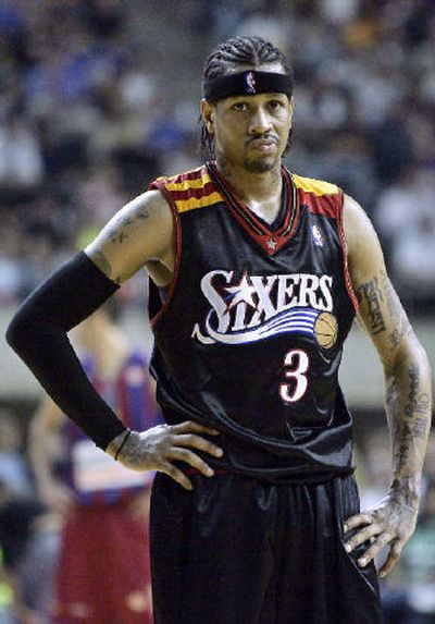 
Allen Iverson has been a standout player who often stands alone on the court. 
 (Associated Press / The Spokesman-Review)