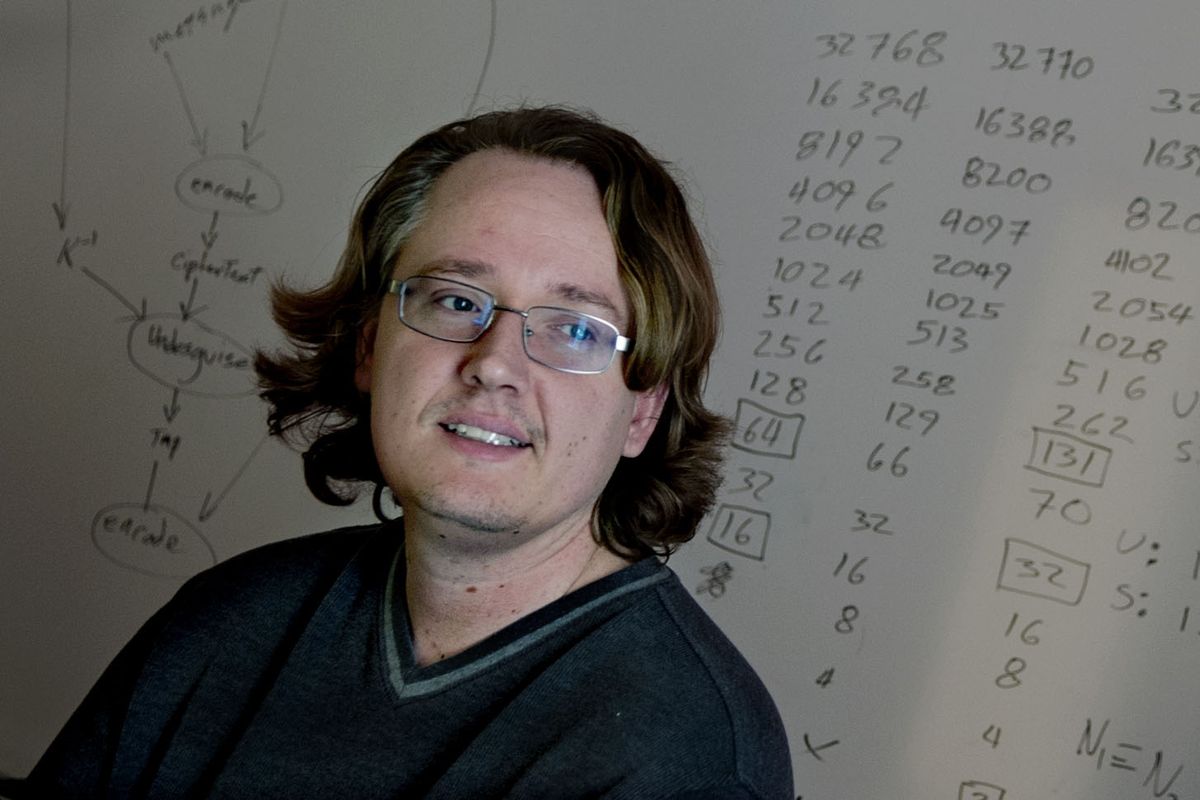 WSU mathematician Nathan Hamlin spent two years developing the encryption code and another two researching its capabilities. (Kathy Plonka)