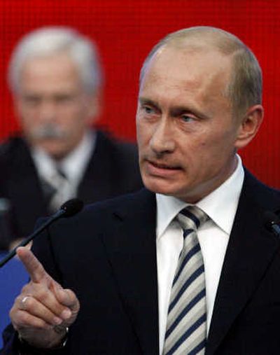 
President Vladimir Putin speaks Monday in  Moscow. Associated Press
 (Associated Press / The Spokesman-Review)