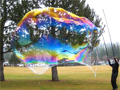 Courtesy Jarom Watts Spokane “bubbillusionist” Jarom Watts will attempt to create the world’s largest soap bubble during First Night festivities. (Courtesy Jarom Watts / The Spokesman-Review)