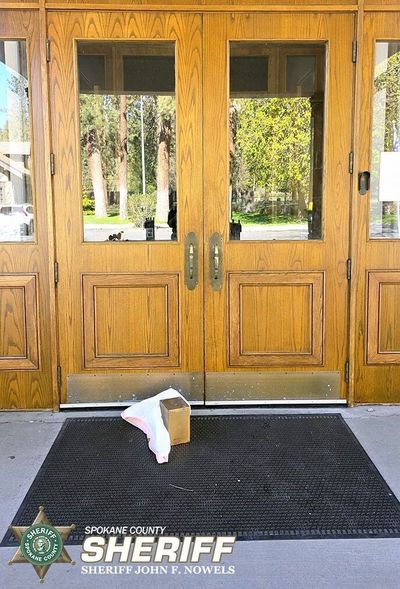 An urn alleged to have been stolen from Riverside Memorial Park was returned to the front door of Heritage Funeral and Cremation at the cemetery three weeks later on April 18, according to the Spokane County Sheriff's Office.   (Courtesy of Spokane County Sheriff's Office)