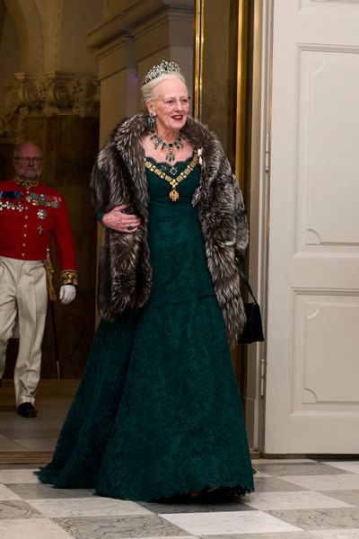Queen Margrethe II of Denmark attends a gala dinner at Christiansborg Palace on Nov. 6 in Copenhagen, Denmark.  (Carlos Alvarez)