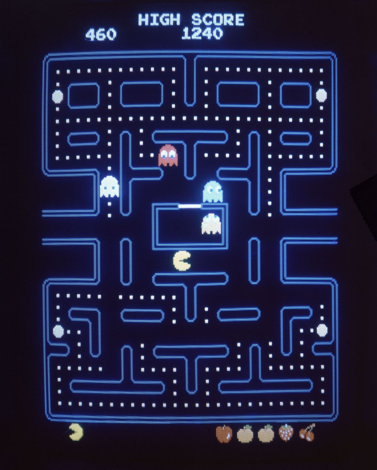A monitor showing the electronic video game “Pac-Man” in 1983.  (Associated Press)
