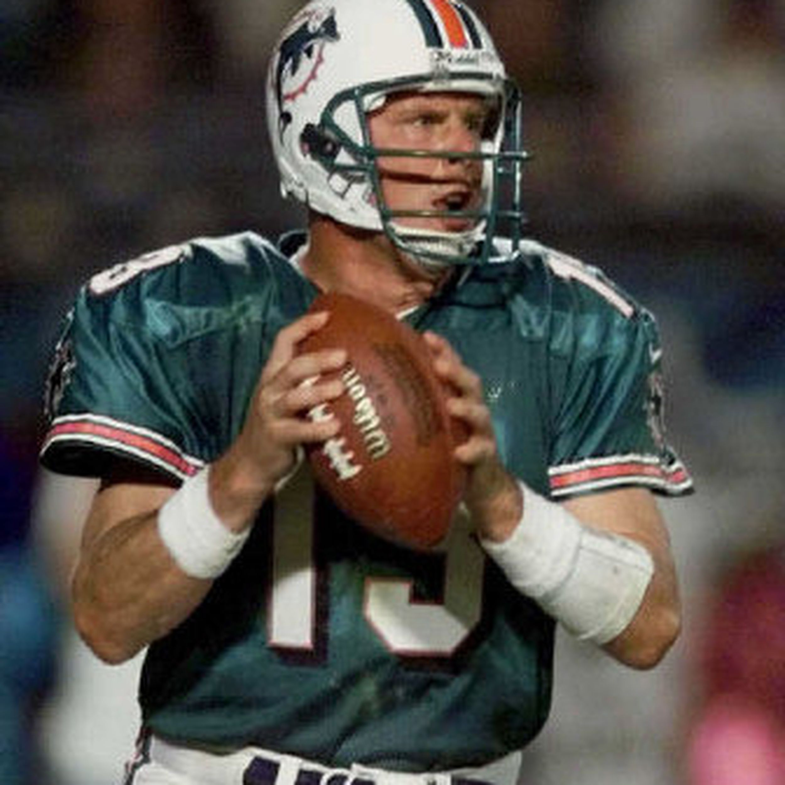 Quarterback Dan Marino of the Miami Dolphins in action against the