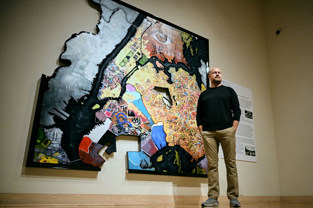 Local artist and Gonzaga graduate Ben Joyce opened his first exhibit on the campus at the Jundt Art Museum since he graduated. Six years in the making, the “Places” collection presents recent, large objects fashioned to represent certain locales that played major roles in Joyce’s development throughout his life.  (COLIN MULVANY/THE SPOKESMAN-REVIEW)