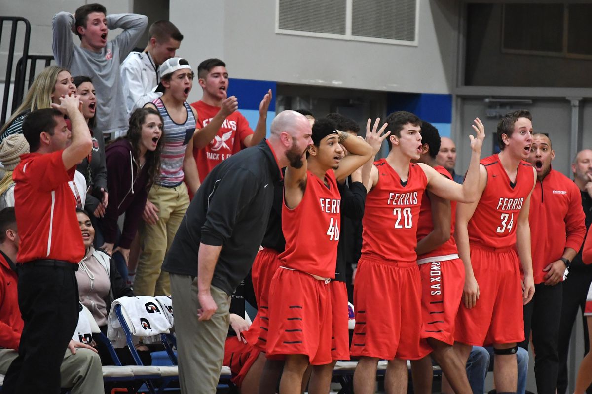 Ferris coach Sean Mallon, center, reacts to a foul call in the closing seconds of the second overtime period against Central Valley on Jan. 10, 2017, at Central Valley High School. (Jesse Tinsley / The Spokesman-Review)