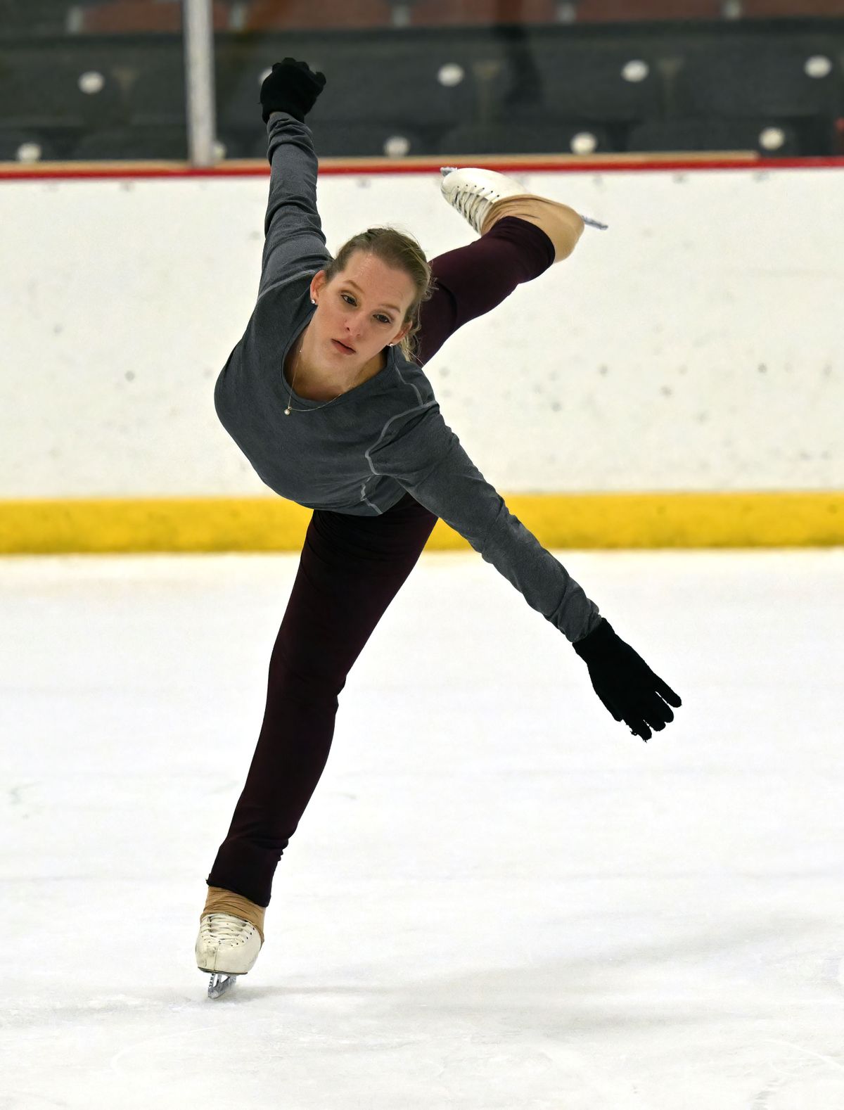 Coeur d’Alene adult skater Jackie Charlebois, 43, took a long hiatus from ice skating when she fell ill and then raised a family. Her return to the ice landed her in Tampa, Fla., to compete in the National Showcase.  (COLIN MULVANY/THE SPOKESMAN-REVIEW)