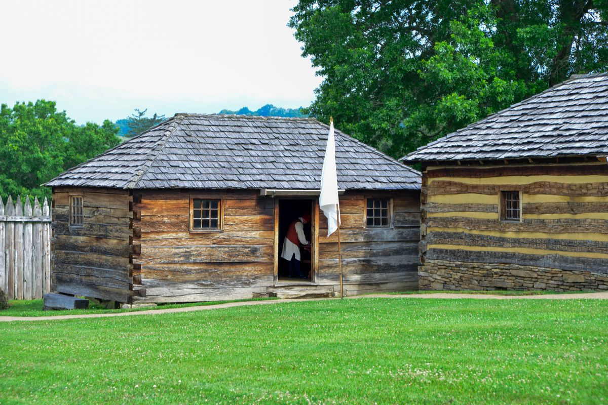 A reconstruction that opened to the public in 1953 of Fort Ligonier, one of a string of forts the British built across Pennsylvania during the French and Indian War, July 10, 2025. As a young officer in the French and Indian War, George Washington was involved in a devastating friendly fire incident — now military veterans are helping archaeologists excavate the location. (Aaron Blum/The New York Times)