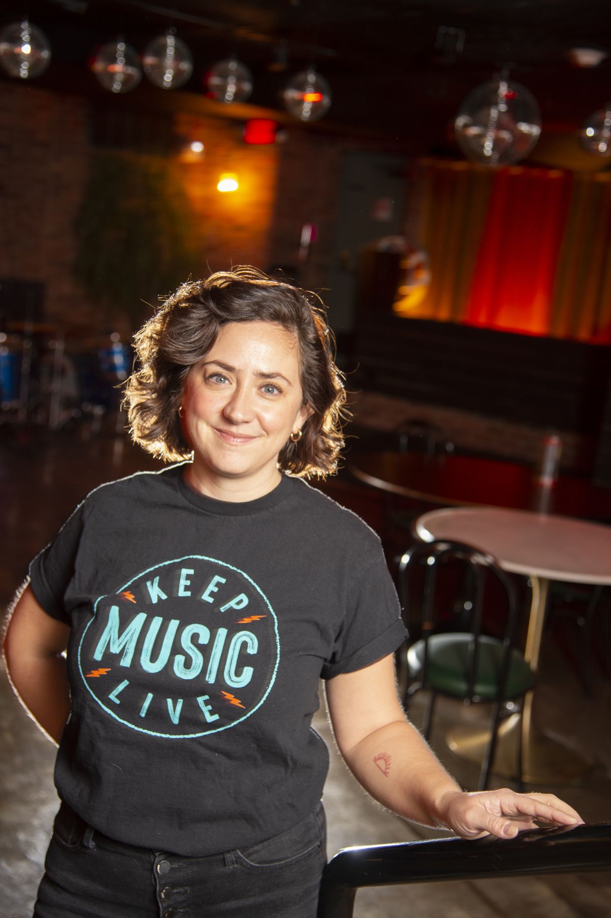 Owner Karli Ingersoll of Lucky You Lounge stands in the basement bar and performance venue at her closed business at 1801 W. Sunset Blvd. in Browne’s Addition on Jan. 27, 2021. (Jesse Tinsley/The Spokesman-Review)