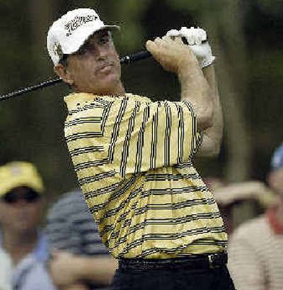 
Jay Haas tees off on No. 3 during the first round of the U.S. Open. Haas is tied for the lead at 4-under par.
 (Associated Press / The Spokesman-Review)