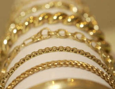 
Fourteen-karat  gold bracelets at W.E. Blanchard in Gloucester, Mass.
 (The Spokesman-Review)