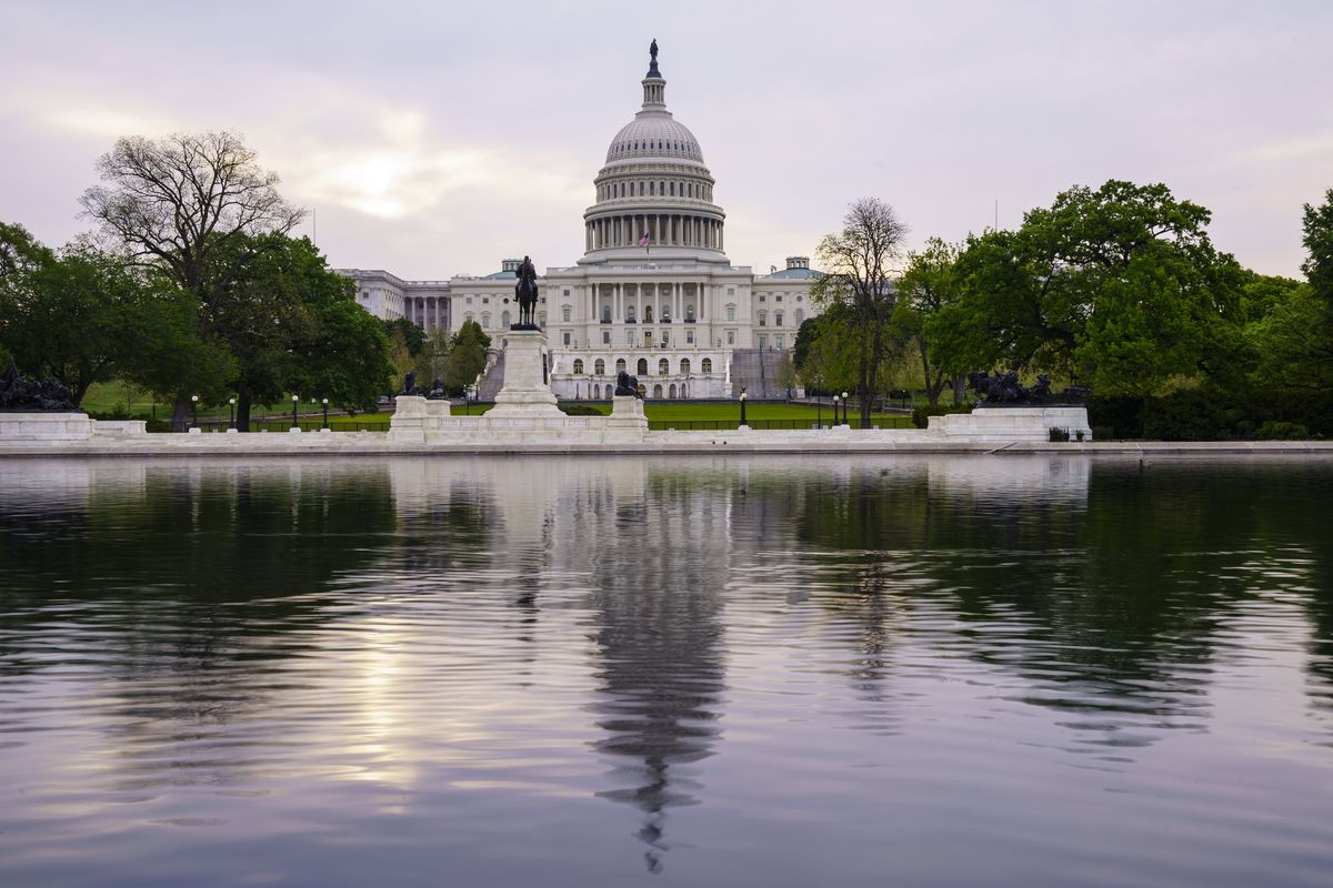 The U.S. Capitol building is shown April 28 in Washington. A poll by the AP-NORC Center for Public Affairs Research shows fewer than half of Americans think the government is protecting freedom of speech.  (J. Scott Applewhite)