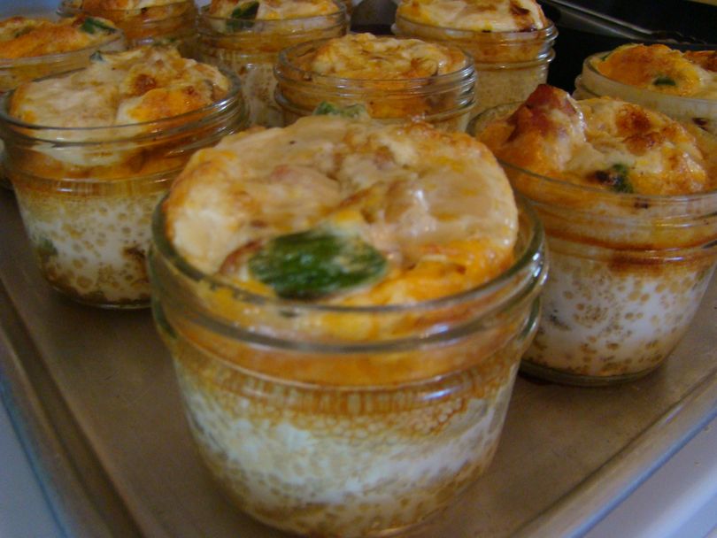 Jar Scrabbles just out of the oven--breakfast made fast and easy (for a week anyway). (Maggie Bullock)