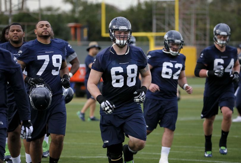 Seattle’s offensive line will be a big focus this season, especially against the talented Rams. (Associated Press)