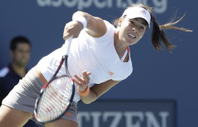 Top-seeded Ana Ivanovic of Serbia struggled Tuesday before winning her first-round match at the U.S. Open.  (Associated Press / The Spokesman-Review)