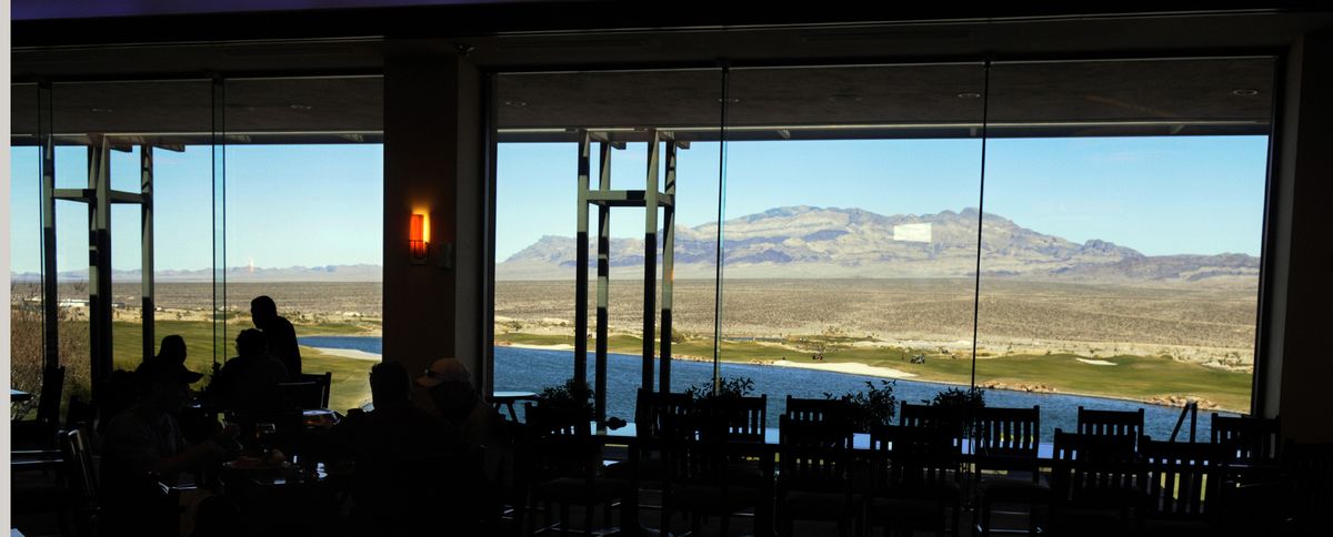 The Paiute Wolf clubhouse has sweeping views of the surrounding mountains and several of the holes. (Christopher Anderson)