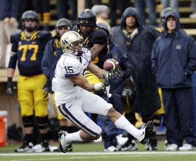 Washington will look to wideout Jermaine Kearse and its stable of receivers to be weapons against defensively tough Nebraska, which shut down the Huskies’ passing game earlier, in the Holiday Bowl on Thursday. (Associated Press)