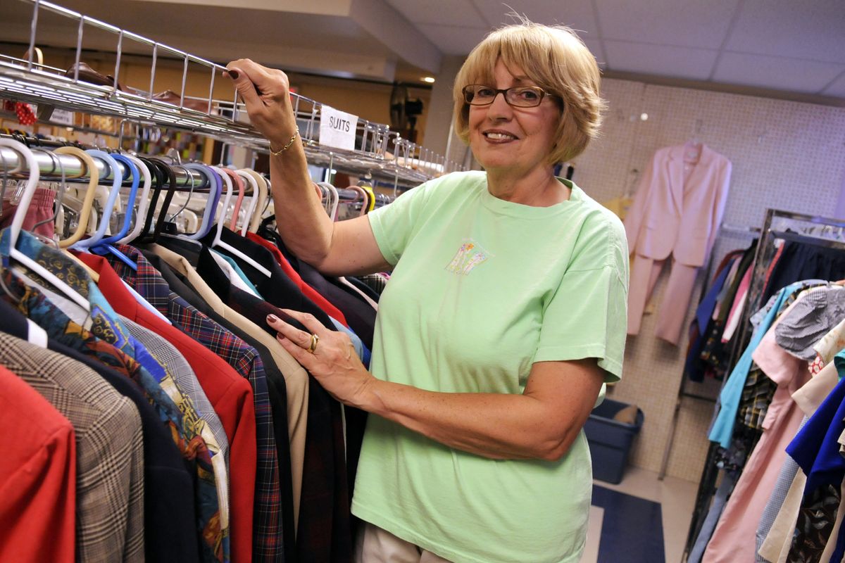 Sharon Jayne of Liberty Lake is the coordinator for the annual Best Foot Forward clothing drive at Spokane Valley Partners Clothing Bank. Jayne retired as principal of Greenacres Junior High in 1999. (The Spokesman-Review)
